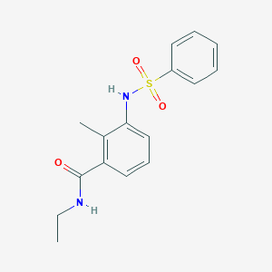 molecular formula C16H18N2O3S B4439424 N-ethyl-2-methyl-3-[(phenylsulfonyl)amino]benzamide 