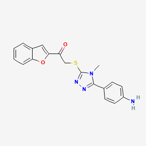 molecular formula C19H16N4O2S B4439447 2-{[5-(4-aminophenyl)-4-methyl-4H-1,2,4-triazol-3-yl]thio}-1-(1-benzofuran-2-yl)ethanone 