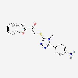 2-{[5-(4-aminophenyl)-4-methyl-4H-1,2,4-triazol-3-yl]thio}-1-(1-benzofuran-2-yl)ethanone