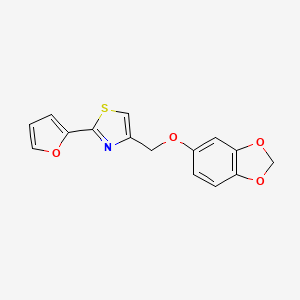 molecular formula C15H11NO4S B4439471 4-[(1,3-benzodioxol-5-yloxy)methyl]-2-(2-furyl)-1,3-thiazole 