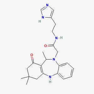 molecular formula C23H29N5O2 B4439473 N-[2-(1H-imidazol-4-yl)ethyl]-2-(3,3,11-trimethyl-1-oxo-1,2,3,4,5,11-hexahydro-10H-dibenzo[b,e][1,4]diazepin-10-yl)acetamide 
