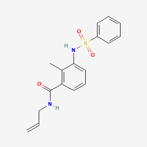 molecular formula C17H18N2O3S B4439482 N-allyl-2-methyl-3-[(phenylsulfonyl)amino]benzamide 