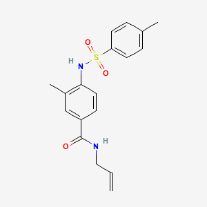 molecular formula C18H20N2O3S B4439489 N-allyl-3-methyl-4-{[(4-methylphenyl)sulfonyl]amino}benzamide 