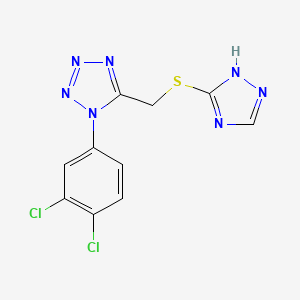 molecular formula C10H7Cl2N7S B4439498 1-(3,4-dichlorophenyl)-5-[(1H-1,2,4-triazol-3-ylthio)methyl]-1H-tetrazole 