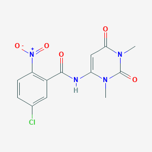 B443953 5-chloro-N-(1,3-dimethyl-2,6-dioxo-1,2,3,6-tetrahydropyrimidin-4-yl)-2-nitrobenzamide CAS No. 445288-94-8