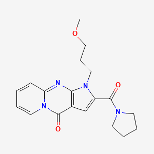 molecular formula C19H22N4O3 B4439535 1-(3-methoxypropyl)-2-(1-pyrrolidinylcarbonyl)pyrido[1,2-a]pyrrolo[2,3-d]pyrimidin-4(1H)-one 
