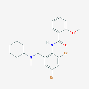 molecular formula C22H26Br2N2O2 B443954 N-(2,4-dibromo-6-{[cyclohexyl(methyl)amino]methyl}phenyl)-2-methoxybenzamide 