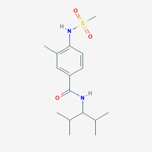 molecular formula C16H26N2O3S B4439560 N-(1-isopropyl-2-methylpropyl)-3-methyl-4-[(methylsulfonyl)amino]benzamide 