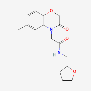 molecular formula C16H20N2O4 B4439567 2-(6-methyl-3-oxo-2,3-dihydro-4H-1,4-benzoxazin-4-yl)-N-(tetrahydro-2-furanylmethyl)acetamide 