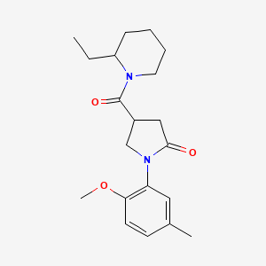 molecular formula C20H28N2O3 B4439574 4-[(2-ethyl-1-piperidinyl)carbonyl]-1-(2-methoxy-5-methylphenyl)-2-pyrrolidinone 