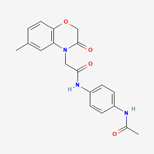 N-[4-(acetylamino)phenyl]-2-(6-methyl-3-oxo-2,3-dihydro-4H-1,4-benzoxazin-4-yl)acetamide