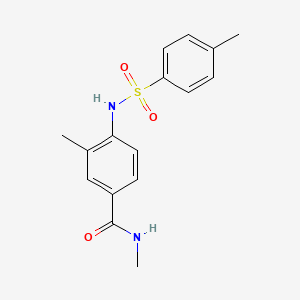 molecular formula C16H18N2O3S B4439595 N,3-dimethyl-4-{[(4-methylphenyl)sulfonyl]amino}benzamide 