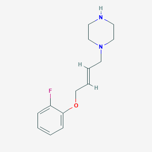 molecular formula C14H19FN2O B4439598 1-[4-(2-fluorophenoxy)-2-buten-1-yl]piperazine 