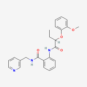 molecular formula C24H25N3O4 B4439609 2-{[2-(2-methoxyphenoxy)butanoyl]amino}-N-(3-pyridinylmethyl)benzamide 
