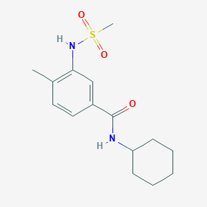 molecular formula C15H22N2O3S B4439642 N-cyclohexyl-4-methyl-3-[(methylsulfonyl)amino]benzamide 