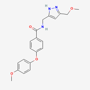 molecular formula C20H21N3O4 B4439651 N-{[5-(methoxymethyl)-1H-pyrazol-3-yl]methyl}-4-(4-methoxyphenoxy)benzamide 