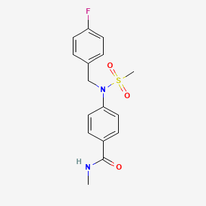 molecular formula C16H17FN2O3S B4439683 4-[(4-fluorobenzyl)(methylsulfonyl)amino]-N-methylbenzamide 