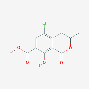 molecular formula C12H11ClO5 B044397 5-Chloro-3,4-dihydro-8-hydroxy-3-methyl-1-oxo-1H-2-benzopyran-7-carboxylic Acid Methyl Ester CAS No. 344348-28-3