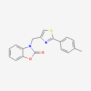 molecular formula C18H14N2O2S B4439702 3-{[2-(4-methylphenyl)-1,3-thiazol-4-yl]methyl}-1,3-benzoxazol-2(3H)-one 