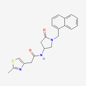 molecular formula C21H21N3O2S B4439707 2-(2-methyl-1,3-thiazol-4-yl)-N-[1-(1-naphthylmethyl)-5-oxo-3-pyrrolidinyl]acetamide 