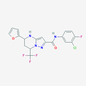 N-(3-chloro-4-fluorophenyl)-5-(2-furyl)-7-(trifluoromethyl)-4,5,6,7-tetrahydropyrazolo[1,5-a]pyrimidine-2-carboxamide