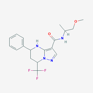 molecular formula C18H21F3N4O2 B443974 N-(1-methoxypropan-2-yl)-5-phenyl-7-(trifluoromethyl)-4,5,6,7-tetrahydropyrazolo[1,5-a]pyrimidine-3-carboxamide 