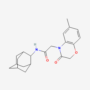 molecular formula C21H26N2O3 B4439769 N-2-adamantyl-2-(6-methyl-3-oxo-2,3-dihydro-4H-1,4-benzoxazin-4-yl)acetamide 