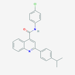 molecular formula C25H21ClN2O B443978 N-(4-chlorophenyl)-2-(4-isopropylphenyl)-4-quinolinecarboxamide 
