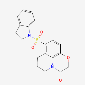 molecular formula C19H18N2O4S B4439787 8-(2,3-dihydro-1H-indol-1-ylsulfonyl)-6,7-dihydro-5H-[1,4]oxazino[2,3,4-ij]quinolin-3(2H)-one 