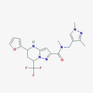 molecular formula C19H21F3N6O2 B443984 N-[(1,3-dimethyl-1H-pyrazol-4-yl)methyl]-5-(2-furyl)-N-methyl-7-(trifluoromethyl)-4,5,6,7-tetrahydropyrazolo[1,5-a]pyrimidine-2-carboxamide 