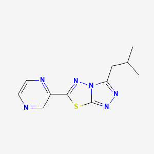 molecular formula C11H12N6S B4439855 3-isobutyl-6-(2-pyrazinyl)[1,2,4]triazolo[3,4-b][1,3,4]thiadiazole 