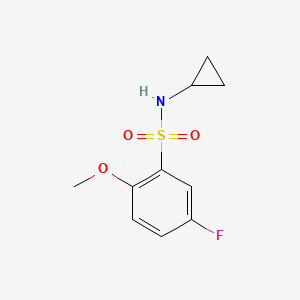 molecular formula C10H12FNO3S B4439865 N-cyclopropyl-5-fluoro-2-methoxybenzenesulfonamide 