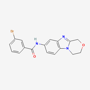 3-bromo-N-(3,4-dihydro-1H-[1,4]oxazino[4,3-a]benzimidazol-8-yl)benzamide