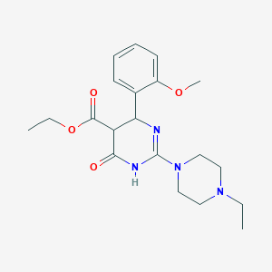 molecular formula C20H28N4O4 B4439872 ethyl 2-(4-ethyl-1-piperazinyl)-6-(2-methoxyphenyl)-4-oxo-1,4,5,6-tetrahydro-5-pyrimidinecarboxylate 