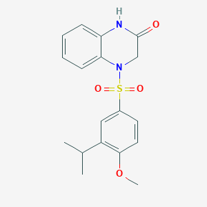 molecular formula C18H20N2O4S B4439880 4-[(3-isopropyl-4-methoxyphenyl)sulfonyl]-3,4-dihydro-2(1H)-quinoxalinone 