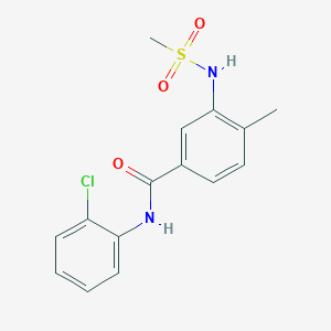 molecular formula C15H15ClN2O3S B4439891 N-(2-chlorophenyl)-4-methyl-3-[(methylsulfonyl)amino]benzamide 