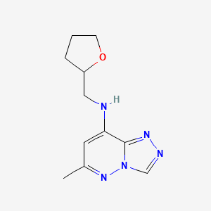 molecular formula C11H15N5O B4439931 6-methyl-N-(tetrahydro-2-furanylmethyl)[1,2,4]triazolo[4,3-b]pyridazin-8-amine 