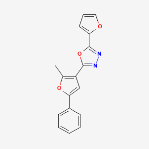 molecular formula C17H12N2O3 B4439938 2-(2-furyl)-5-(2-methyl-5-phenyl-3-furyl)-1,3,4-oxadiazole 
