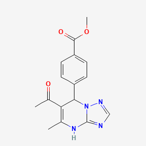 molecular formula C16H16N4O3 B4439950 methyl 4-(6-acetyl-5-methyl-4,7-dihydro[1,2,4]triazolo[1,5-a]pyrimidin-7-yl)benzoate 