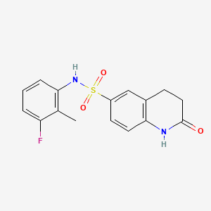molecular formula C16H15FN2O3S B4439958 N-(3-fluoro-2-methylphenyl)-2-oxo-1,2,3,4-tetrahydro-6-quinolinesulfonamide 