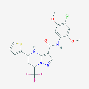 N-(4-chloro-2,5-dimethoxyphenyl)-5-(2-thienyl)-7-(trifluoromethyl)-4,5,6,7-tetrahydropyrazolo[1,5-a]pyrimidine-3-carboxamide