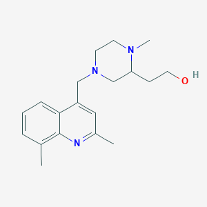 molecular formula C19H27N3O B4439987 2-{4-[(2,8-dimethyl-4-quinolinyl)methyl]-1-methyl-2-piperazinyl}ethanol bis(trifluoroacetate) (salt) 