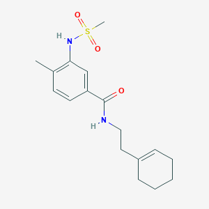 molecular formula C17H24N2O3S B4440009 N-[2-(1-cyclohexen-1-yl)ethyl]-4-methyl-3-[(methylsulfonyl)amino]benzamide 