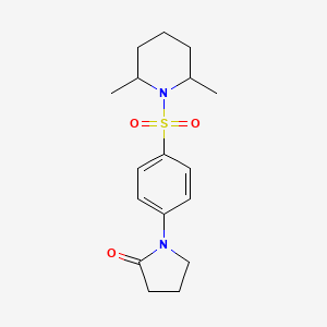 molecular formula C17H24N2O3S B4440017 1-{4-[(2,6-dimethyl-1-piperidinyl)sulfonyl]phenyl}-2-pyrrolidinone 