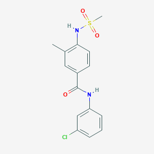 molecular formula C15H15ClN2O3S B4440021 N-(3-chlorophenyl)-3-methyl-4-[(methylsulfonyl)amino]benzamide 