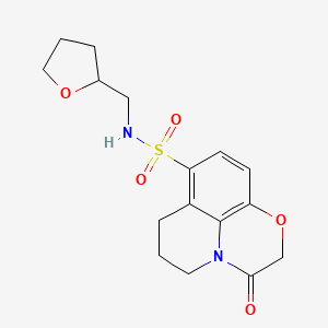 molecular formula C16H20N2O5S B4440025 3-oxo-N-(tetrahydro-2-furanylmethyl)-2,3,6,7-tetrahydro-5H-[1,4]oxazino[2,3,4-ij]quinoline-8-sulfonamide 