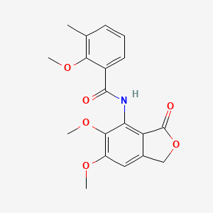 molecular formula C19H19NO6 B4440040 N-(5,6-dimethoxy-3-oxo-1,3-dihydro-2-benzofuran-4-yl)-2-methoxy-3-methylbenzamide 