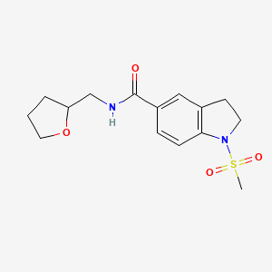 molecular formula C15H20N2O4S B4440050 1-(methylsulfonyl)-N-(tetrahydro-2-furanylmethyl)-5-indolinecarboxamide 