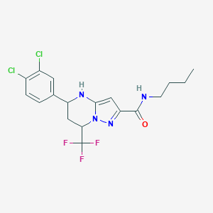 molecular formula C18H19Cl2F3N4O B444008 N-butyl-5-(3,4-dichlorophenyl)-7-(trifluoromethyl)-4,5,6,7-tetrahydropyrazolo[1,5-a]pyrimidine-2-carboxamide 