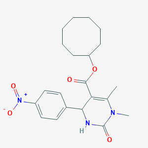 molecular formula C21H27N3O5 B444010 Cyclooctyl 1,6-dimethyl-4-(4-nitrophenyl)-2-oxo-1,2,3,4-tetrahydropyrimidine-5-carboxylate 